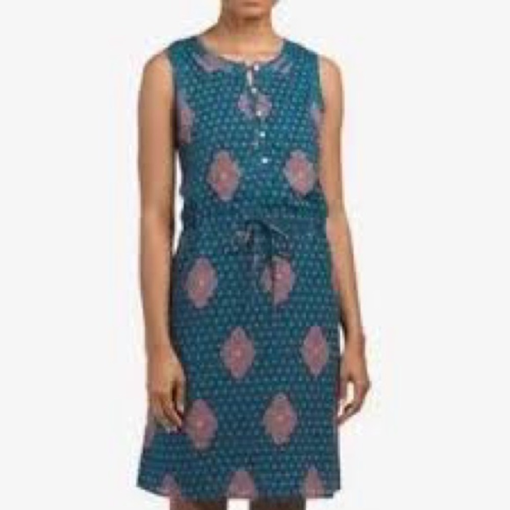 Lucky Brand Sleeveless Bohemian Tie Waist Dress